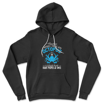 I Wish I Was An Octopus Hoodie in Black color